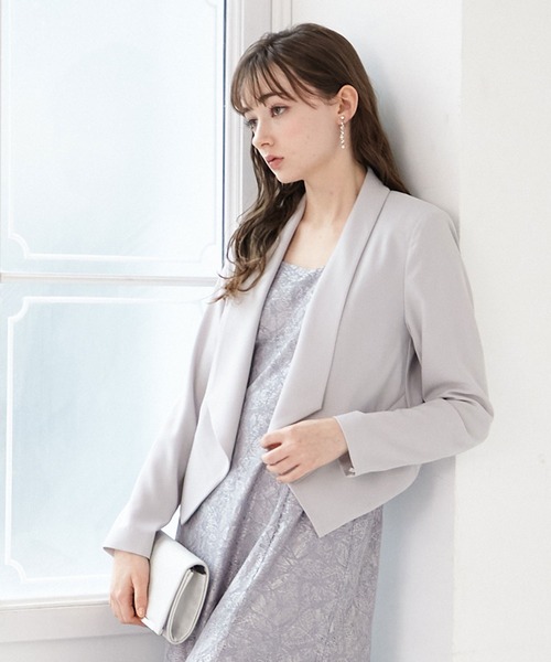 【人気】エメ　ショールカラージャケット　フォーマル　セレモニー　グレーM AIMER（エメ） コート アウター ショールカラージャケット レディース