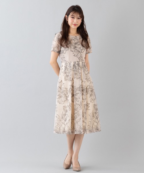 Rose Tiara シフォンワンピース　定価36,300円　新品タグ付き Rose Tiara ワンピース コットンシフォンティアードワンピース