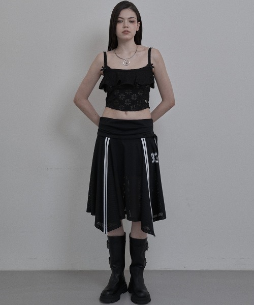 キャミソール 「SETUP‐EXE」FLOWER FRILL SLEEVELESS