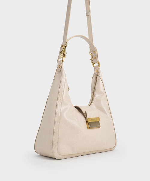 CHARLES & KEITH シャーロット ホーボーバッグ - ブラック Charlot シャーロット ホーボーバッグ - ブラック | CHARLES