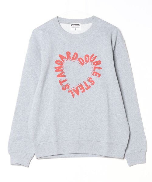 New!UKブランドBEAU LOVESかわいいハート柄スゥエットトレーナー ハート柄 刺繍ロゴ オーバーサイズシンプルスウェット FQ22S176