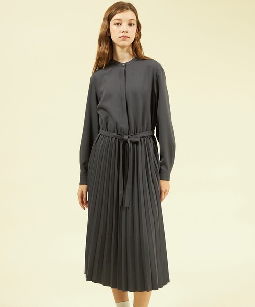 MACKINTOSH PHILOSOPHY ワンピース バンドカラープリーツサテン 