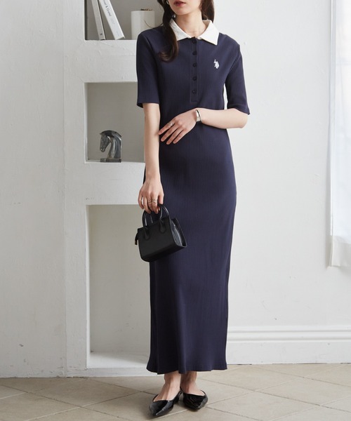 24SS 完売品　マークアンドロナ Luce Dress Polo ワンピース U.S. POLO ASSN.（ユーエスポロアッスン） ワンピース RANAN/solleim