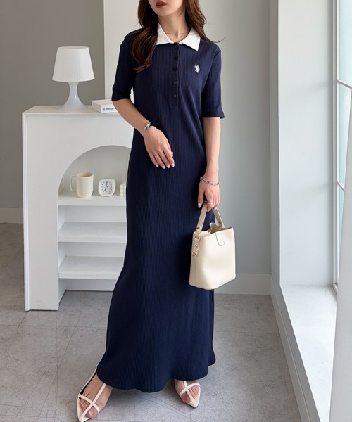 24SS 完売品　マークアンドロナ Luce Dress Polo ワンピース U.S. POLO ASSN.（ユーエスポロアッスン） ワンピース RANAN/solleim
