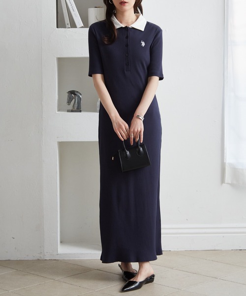 24SS 完売品　マークアンドロナ Luce Dress Polo ワンピース U.S. POLO ASSN.（ユーエスポロアッスン） ワンピース RANAN/solleim