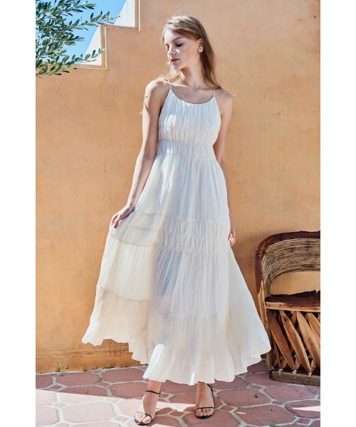 Estella.K ワンピース Haute Summer Dress シャーリングプリーツ