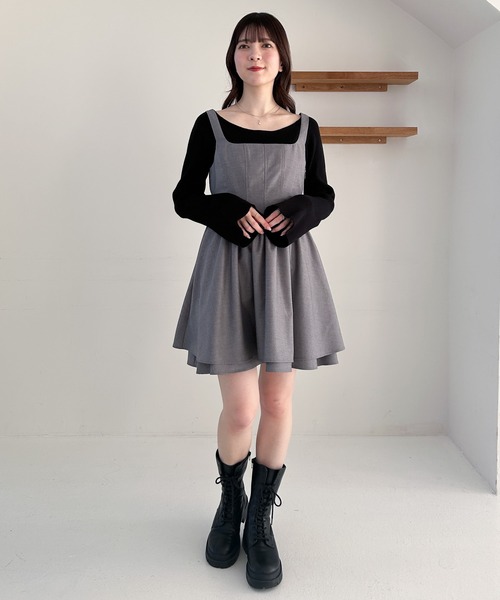 Heather（ヘザー） ワンピース フレアギャザーキャミミニワンピース