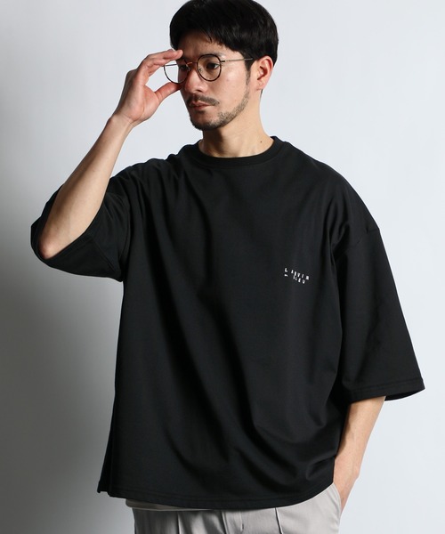 2色 Tシャツ トレンディ クール 肩パッド クール モード 大人 LANVIN en Bleu tシャツ 2層構造 COOLMAX(クールマックス