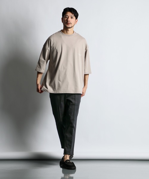 2色 Tシャツ トレンディ クール 肩パッド クール モード 大人 LANVIN en Bleu tシャツ 2層構造 COOLMAX(クールマックス