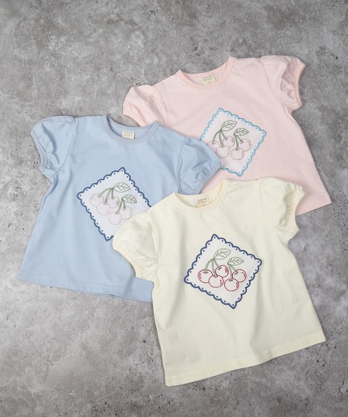la poche biscuit（ラポシェビスキュイ） tシャツ さくらんぼTシャツ
