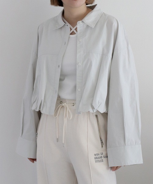 シャツ/ブラウス(長袖/七分) ella 2way sleeve cut blouse (white CIASENSE シャツ 2way長袖とろみオープン/レギュラーカラー