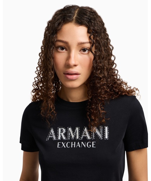 【A/X Armani Exchange】フロント ラージ ロゴ コットン Tシャツ A|X ARMANI EXCHANGE mens Icon Graphic T-shirt T Shirt, White