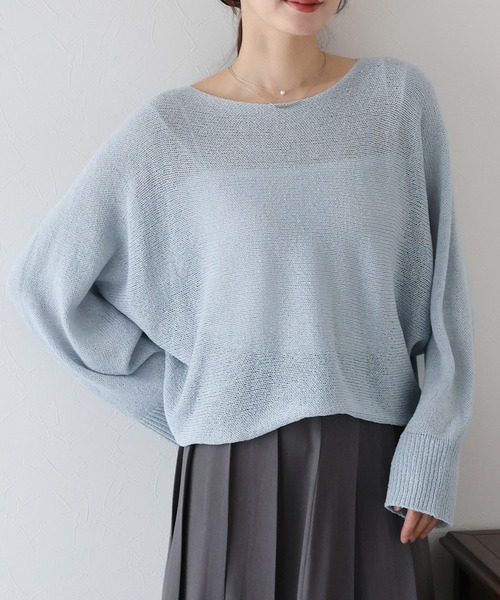 BLUEEAST ニット セーター メッシュドルマンサマーニット
