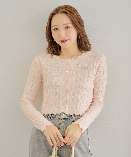 Chico カーディガン 「完売カラーWEB限定再販」スカラップクルー
