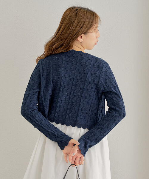 スカラップ刺繍カーディガン – ByU
