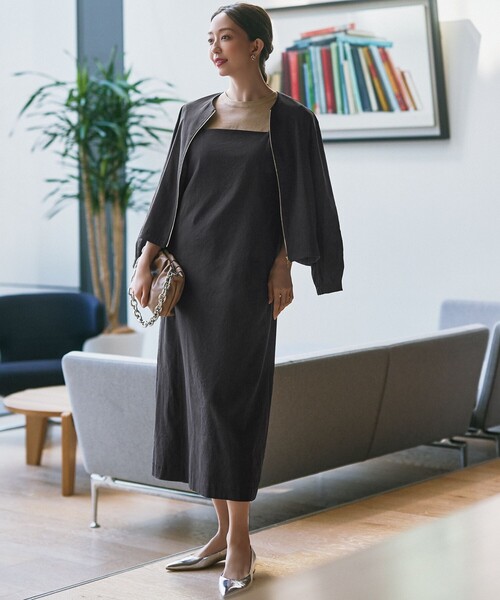 23区 リネンレーヨンストレッチブルゾン サイズ38 洗える】リネンレーヨンストレッチ ブルゾン / 23区 | ファッション