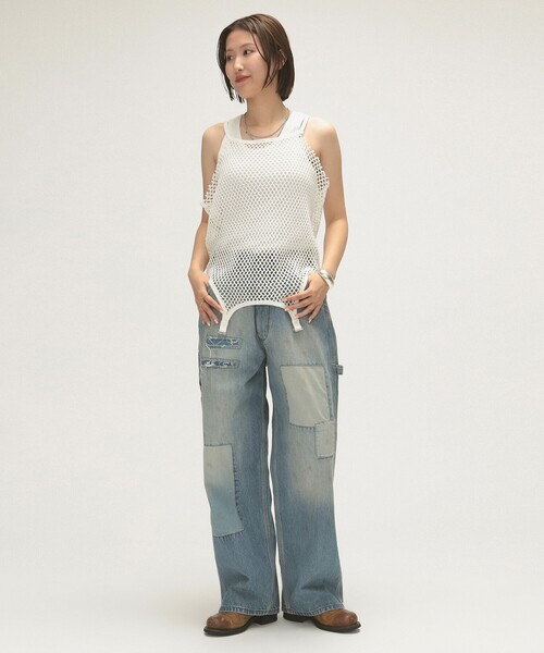 タンクトップ ノースリーブ maturely / フィッシュ ネット タンクトップ レディース BEAMS BOY タンクトップ ノースリーブ maturely / フィッシュ