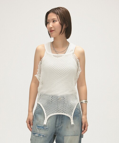 タンクトップ ノースリーブ maturely / フィッシュ ネット タンクトップ レディース BEAMS BOY タンクトップ ノースリーブ maturely / フィッシュ