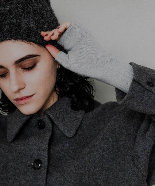 「William Brunton Hand Knits」 手袋 - ライトグレー レディース_画像2