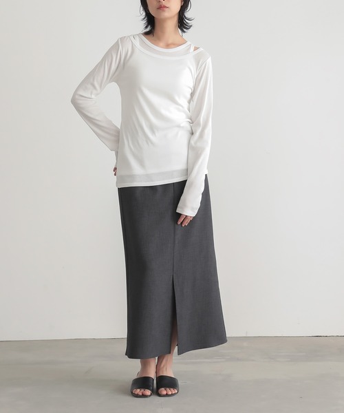 for/c（フォーシー） ロング スカート サマーツイードフロントベンツ