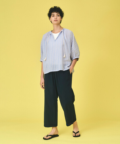 Bshop ブラウス シャツ INDIA INDUSTRY | ボイル ストライプ