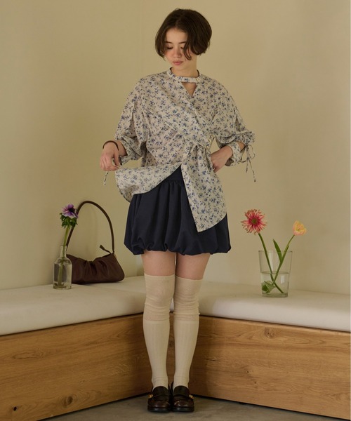 ブラウス シャツ アシンメトリーリボンブラウス レディース loin nuit ブラウス シャツ asymmetry ribbon shirt