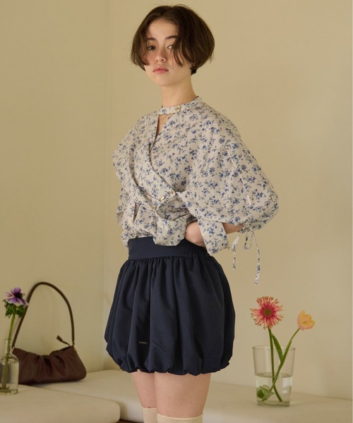 ブラウス シャツ アシンメトリーリボンブラウス レディース loin nuit ブラウス シャツ asymmetry ribbon shirt