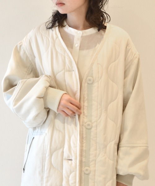 「w closet」 中綿コート FREE ブラック レディース_画像2