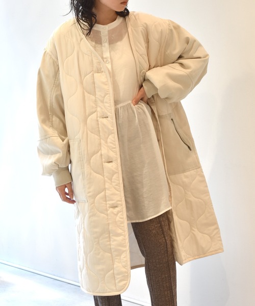 「w closet」 中綿コート FREE ブラック レディース_画像4