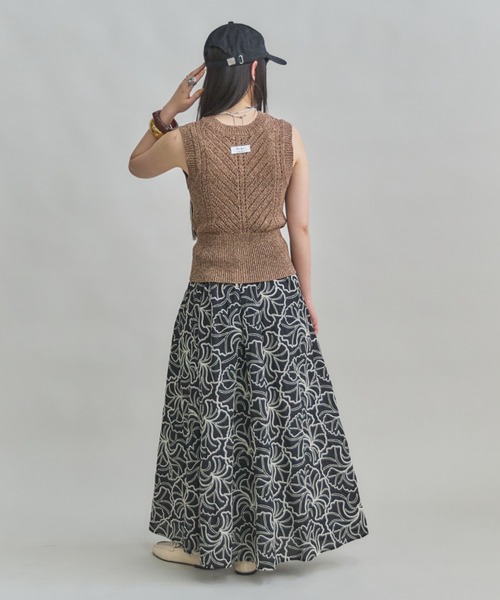 スカート maturely Viscose oneshoulder flare skirt Quilting Flare Skirt(1 OFF WHITE): STUDIOUS: WOMENS
