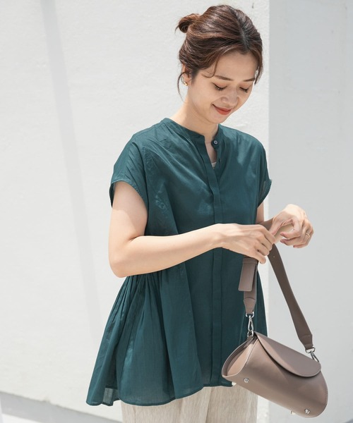 「URBAN RESEARCH DOORS」 半袖ブラウス MEDIUM チャコールグレー レディース URBAN RESEARCH DOORS 「URBAN DOORS」 半袖ブラウス MEDIUM