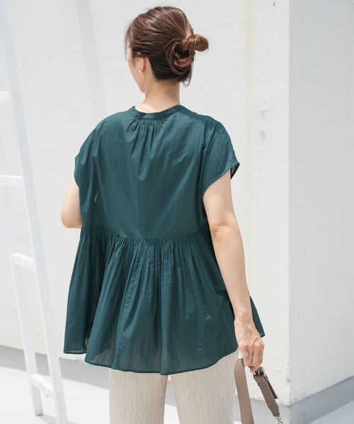 「URBAN RESEARCH DOORS」 半袖ブラウス MEDIUM チャコールグレー レディース URBAN RESEARCH DOORS 「URBAN DOORS」 半袖ブラウス MEDIUM