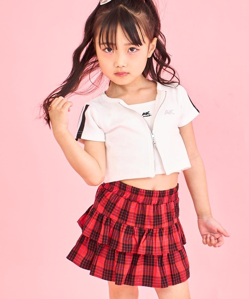 ANAP kids tシャツ ライン入ダブルジップカーデ×キャミソール