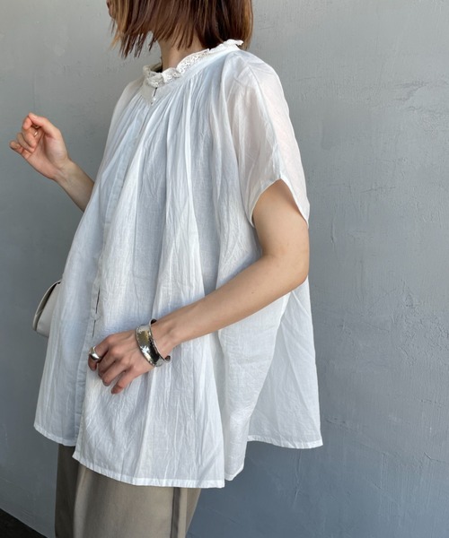 極美品 ソイル SOIL フリル長袖ブラウス 白 サイズⅡ インド製 シャツ 楽天市場】【30％OFF】SOIL（ソイル） スーパーファイン ボイル