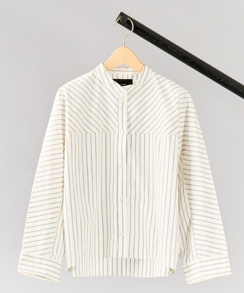 ブラウス シャツ 「 c/est / シーエ 」Stripe Maocoller Shirts　 レディース メンズ