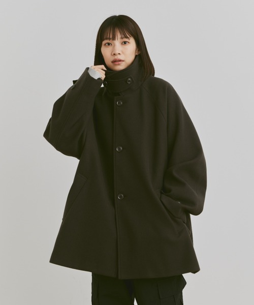 flaner ステンカラーコート MEDIUM ブラック レディース : ZOZOTOWN