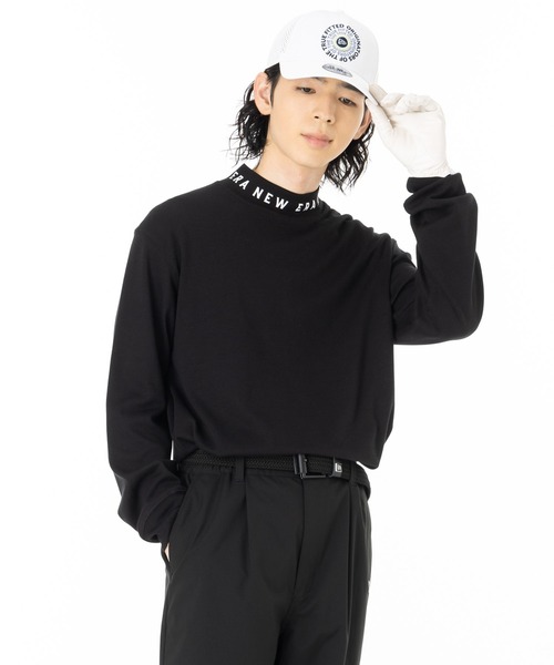 ニューエラ ゴルフ ニット ポロ 長袖 黒 トップス ウェア NEW ERA（ニューエラ） ポロシャツ ニューエラゴルフ ミドルネック