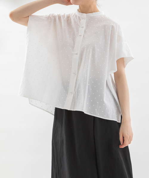 nop de nod ブラウス シャツ Cielタックショルダースタンド