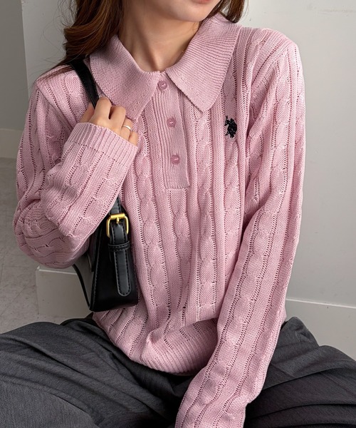 U.S. POLO ASSN.（ユーエスポロアッスン） ニット セーター ケーブル