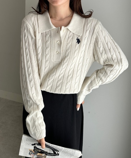 ニット+セーター gajess kanon logo polo knit Kanon Logo Polo Knit | Gajess