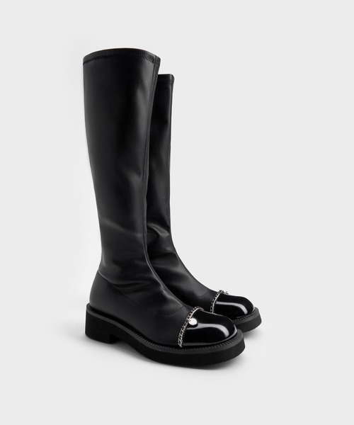 CHARLES & KEITH ロングブーツ CHARLES ＆ KEITH（チャールズ&キース） ブーツ ブレイドチェーン
