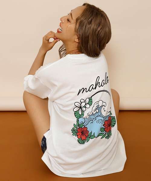 anap mimpi（アナップミンピ） tシャツ ハワイアン プリント オーバー