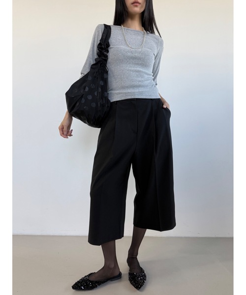 【DIDOT.】ツータックワイドミディスラックス Didot.showroom ワイドパンツ スラックス パンツ 「DIDOT.」ツータック