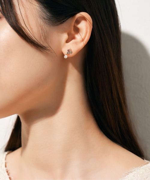 K10 パール×カラーストーン ピアス TAKE-UP ONLINE SHOP/テイクアップ