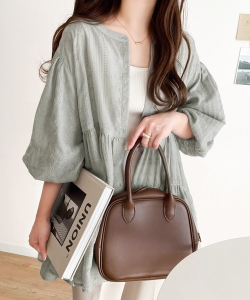 「classicalelf」 半袖ブラウス SMALL グレー レディース_画像4