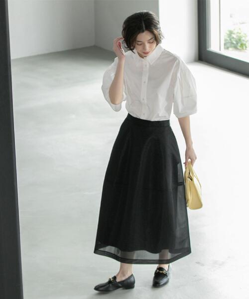 「OPAQUE.CLIP」 半袖シャツ 40 ホワイト レディース_画像9