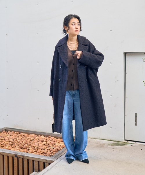 極美品　ティッカ　シングル　テントコート　チェスター　ミックスツイード TICCA(ティッカ)｜ミックスツイードテントコート/ブラックミックス の