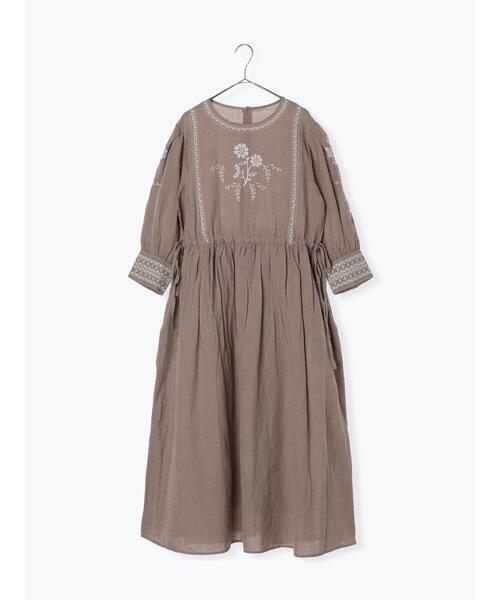 「TSUHARU by Samansa Mos2」 長袖ワンピース F モカ レディース_画像2