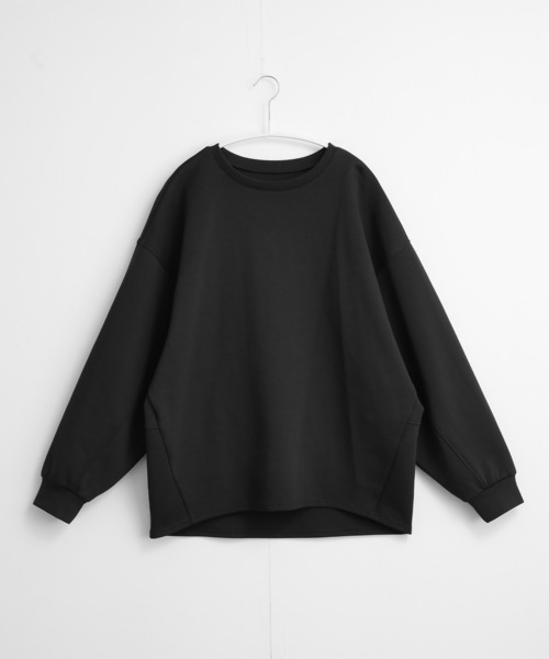 黒トレーナー トレーナー レディース トップス スウェット 長袖 きれいめ 黒 for/c（フォーシー） トレーナー スウェット きれいめダンボール