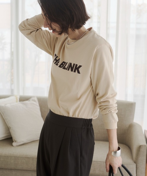 ANGIE tシャツ フロッキープリントロゴロンT レディース : ZOZOTOWN
